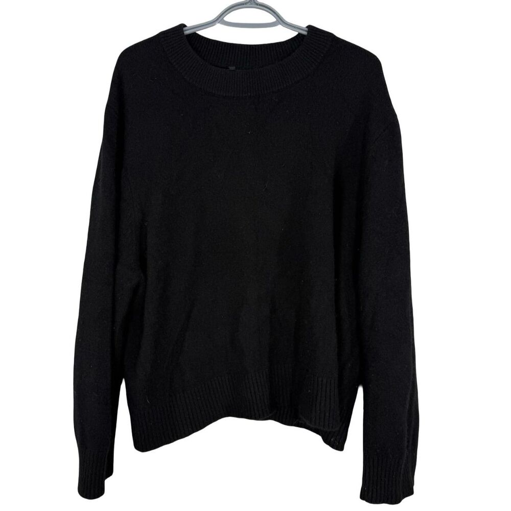 Quince Mongolian Cashmere Black Sweater XL Neutral Old Money Basic Quiet Luxury